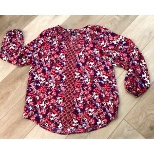 Jones New York Multi Colored Floral Top. Women's Size Large. Vibrant Colors!